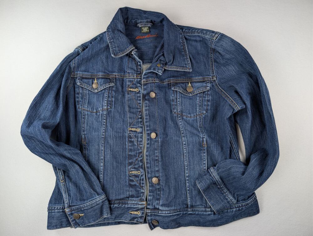 Eddie Bauer XL Blue Denim Trucker Jacket Classic Jean Jacket Y2K